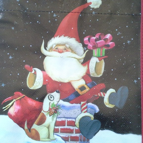 Lock and Lock Santa Climbing Down Chimney Tote - Picture 4 of 11
